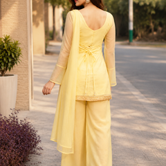 Lemon Yellow Georgette Kurta Set