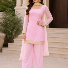 Blush Pink Georgette Kurta Set