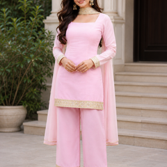 Blush Pink Georgette Kurta Set