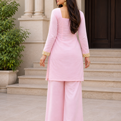 Blush Pink Georgette Kurta Set
