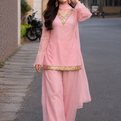 Baby Pink Georgette Kurta Set