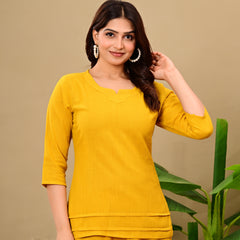 Mustard Solid Color Linen blend  Coordset