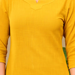 Mustard Solid Color Linen blend  Coordset
