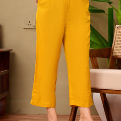 Mustard Solid Color Linen blend  Coordset