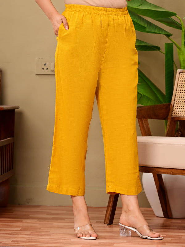 Mustard Solid Color Linen blend  Coordset