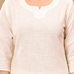 Off white Solid Color Linen blend  Coordset