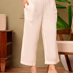 Off white Solid Color Linen blend  Coordset
