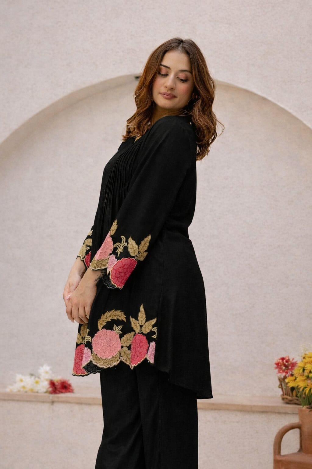 Designer Black Ethnic Co-Ord Set for Women