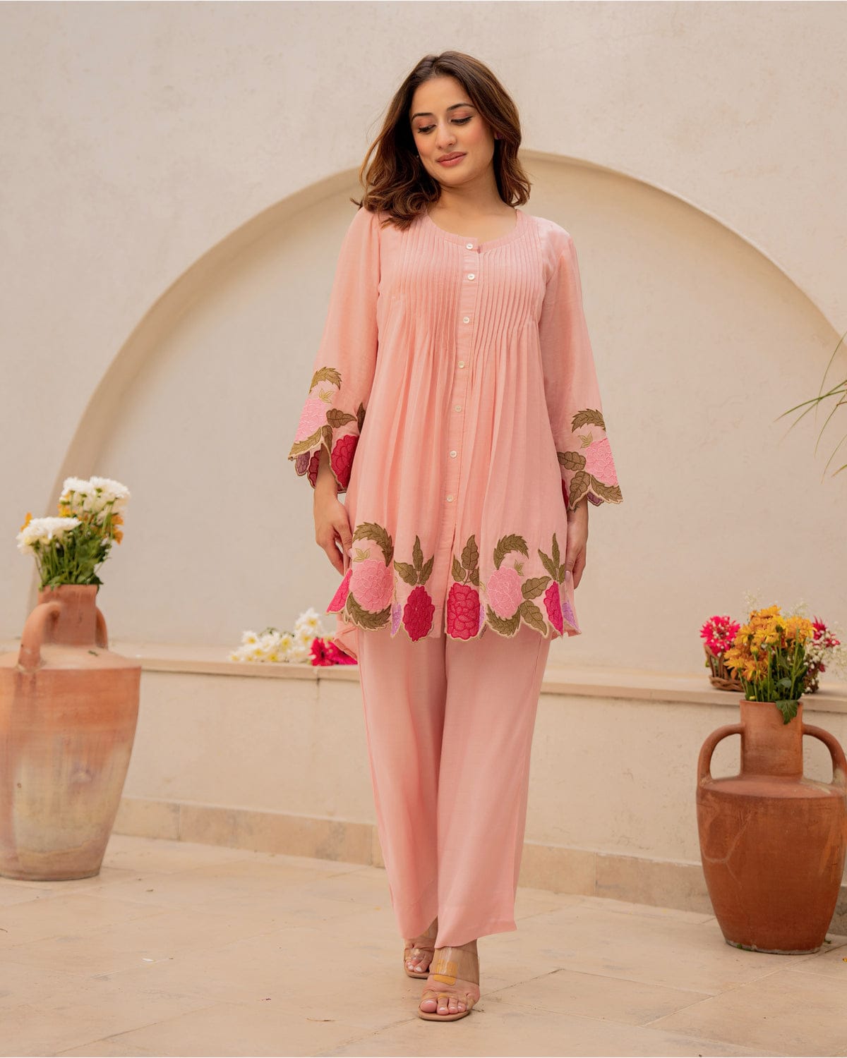 Designer Pink Ethnic Co-Ord Set for Women