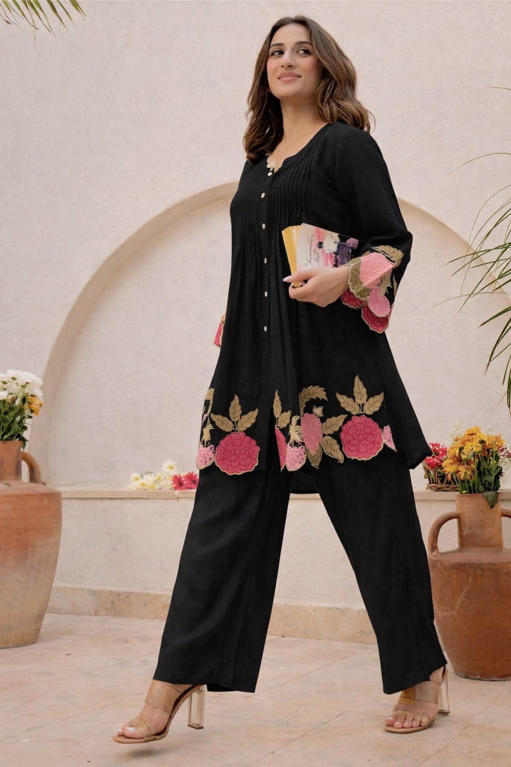 Designer Black Ethnic Co-Ord Set for Women