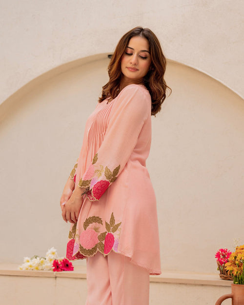 Designer Pink Ethnic Co-Ord Set for Women