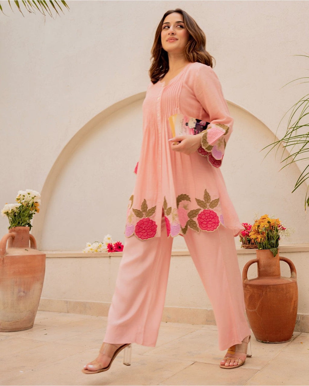 Designer Pink Ethnic Co-Ord Set for Women