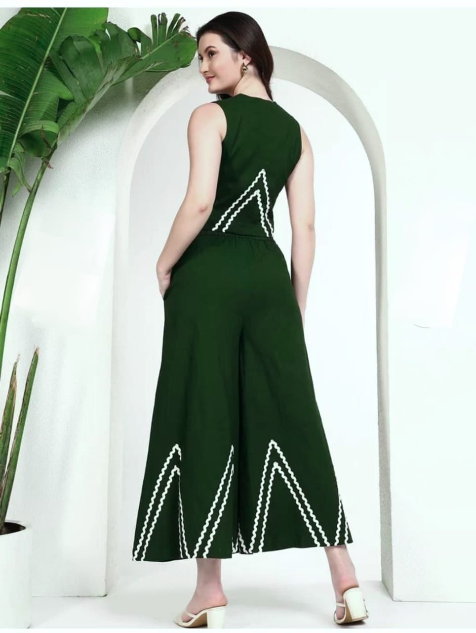 Green Embroidered Co-Ord Set for Women